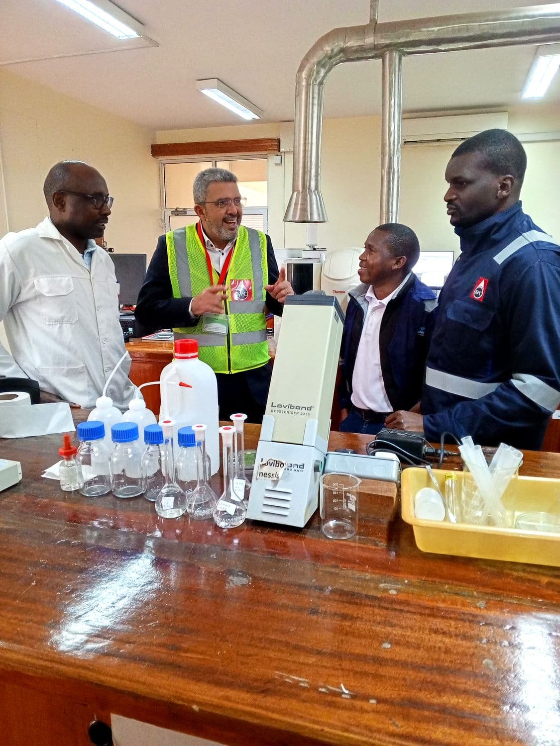 A hands-on training session with a client's quality-control team